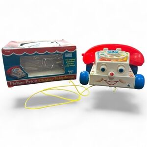 Vintage 1985 Fisher Price Chatter Telephone Phone Toy 747 w/ Original Box Works!